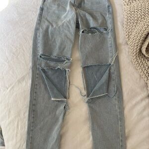 Distressed Light Blue Jeans